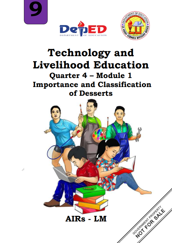 T.L.E.9 Quarter 4, Module 1 - Importance and Classification of Dessert